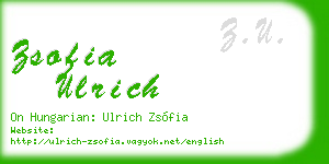 zsofia ulrich business card
